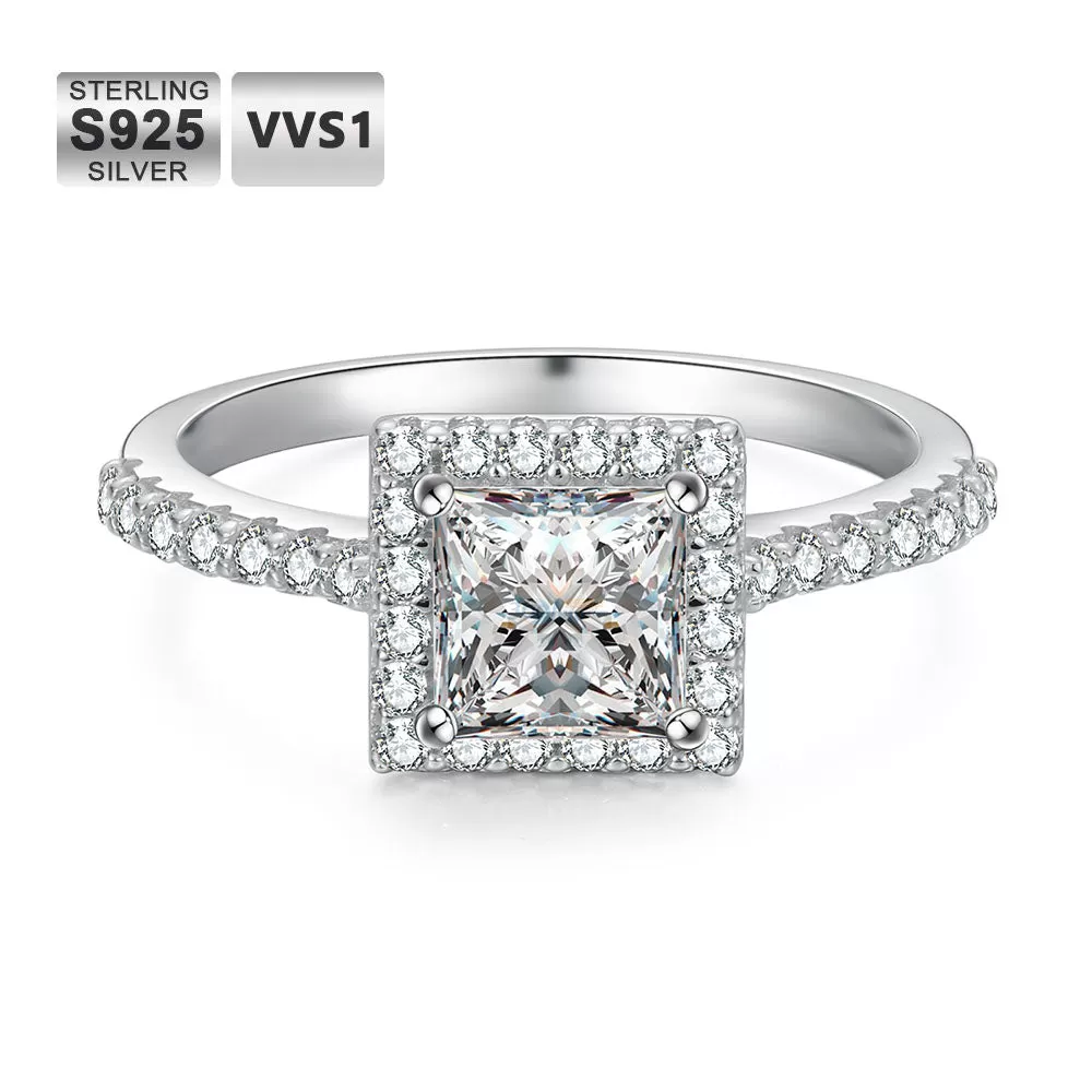 1.0 Carats VVS1 Moissanite Rings for Women