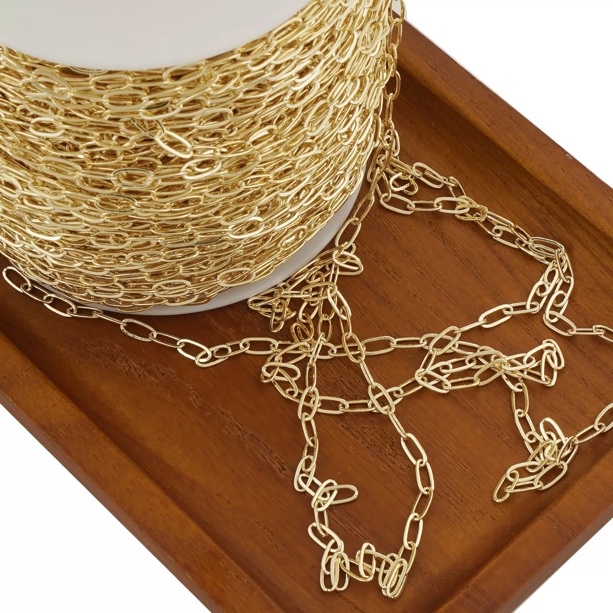 14k Gold Filled Paper Clip Chain - Unfinished, Perfect for Bracelets & Necklaces - Link Chain for Jewelry Making 104047