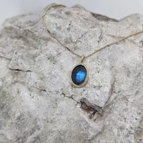 14K Gold Labradorite Necklace