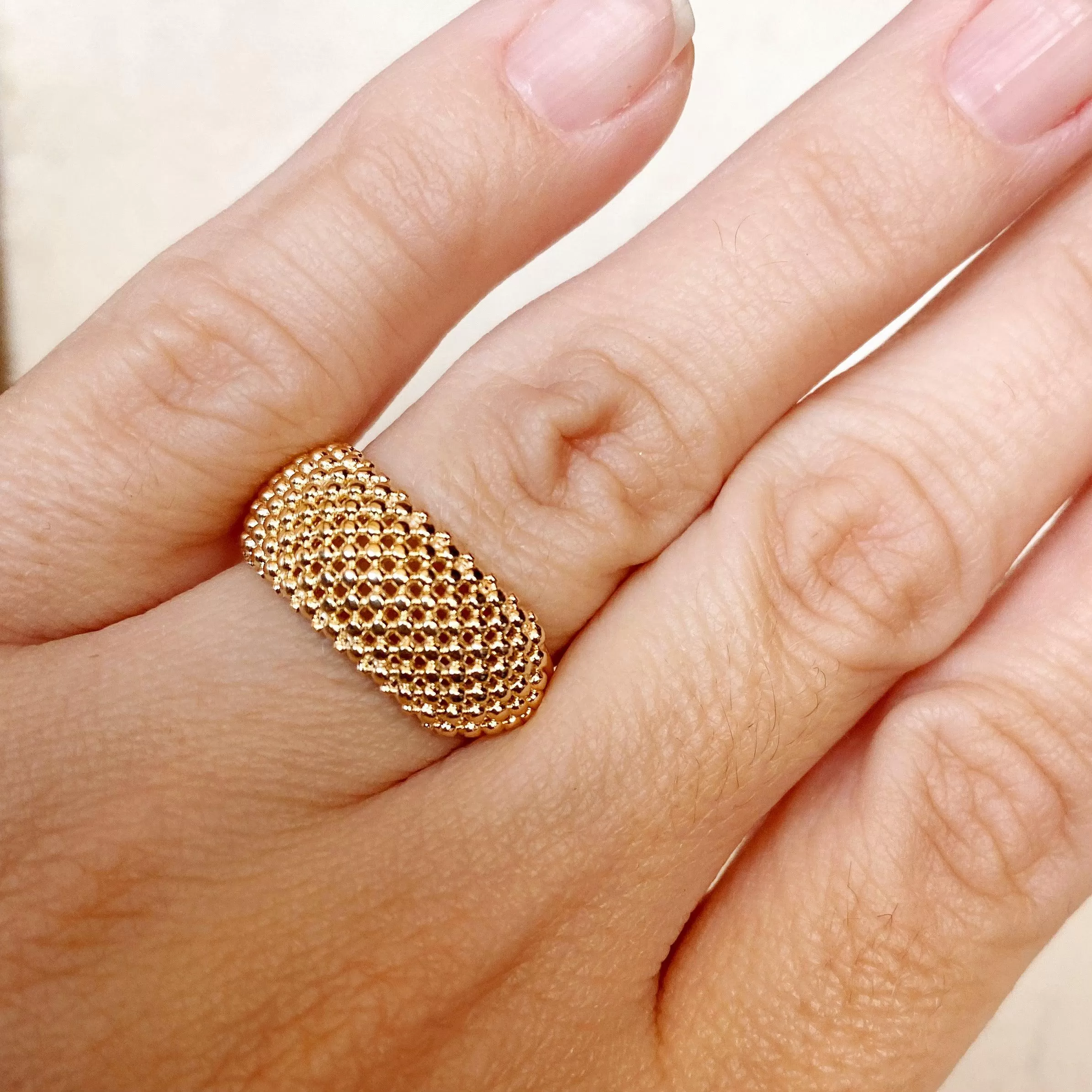 18k Gold Filled Bead Cluster Ring