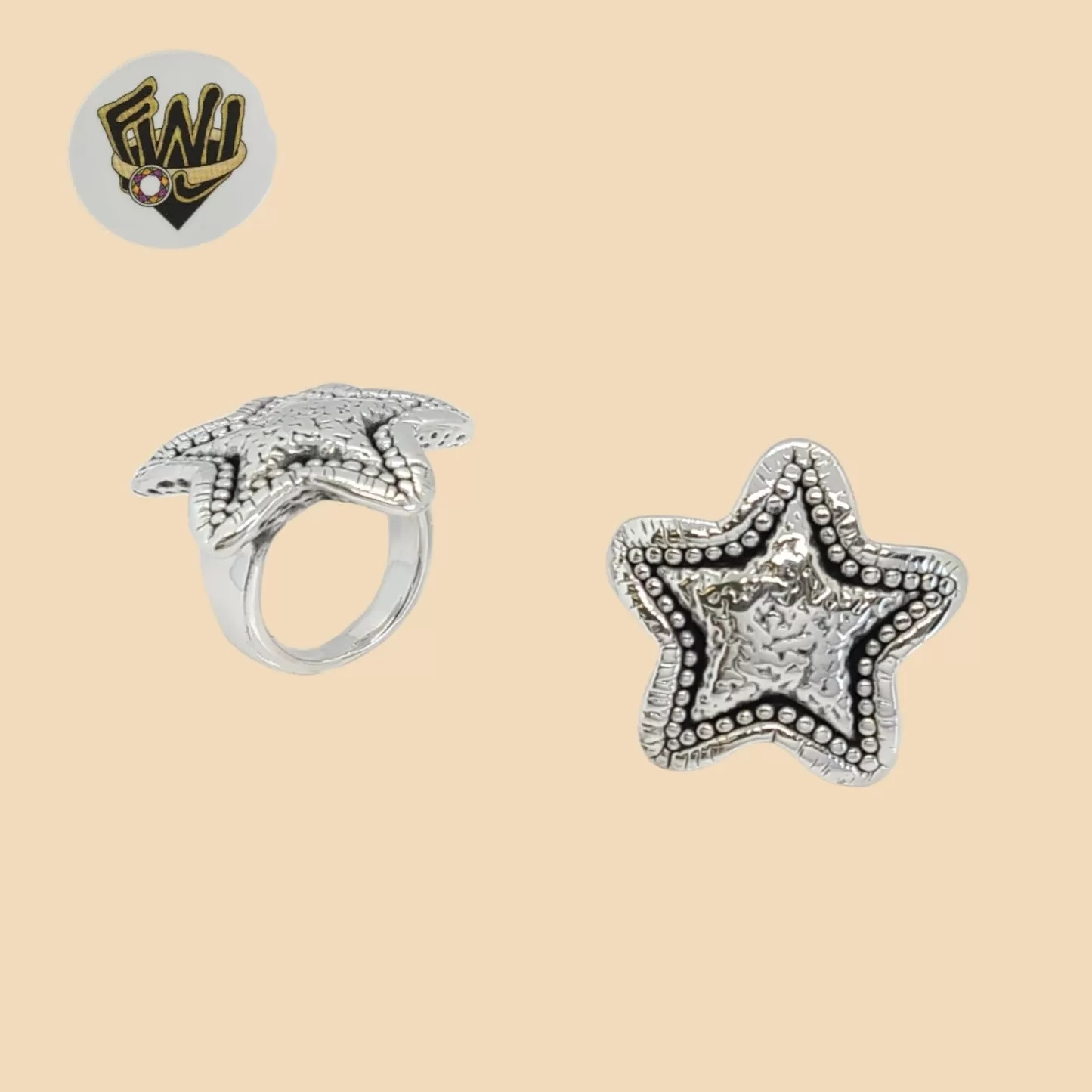 (2-5076) 925 Sterling Silver - Starfish Ring