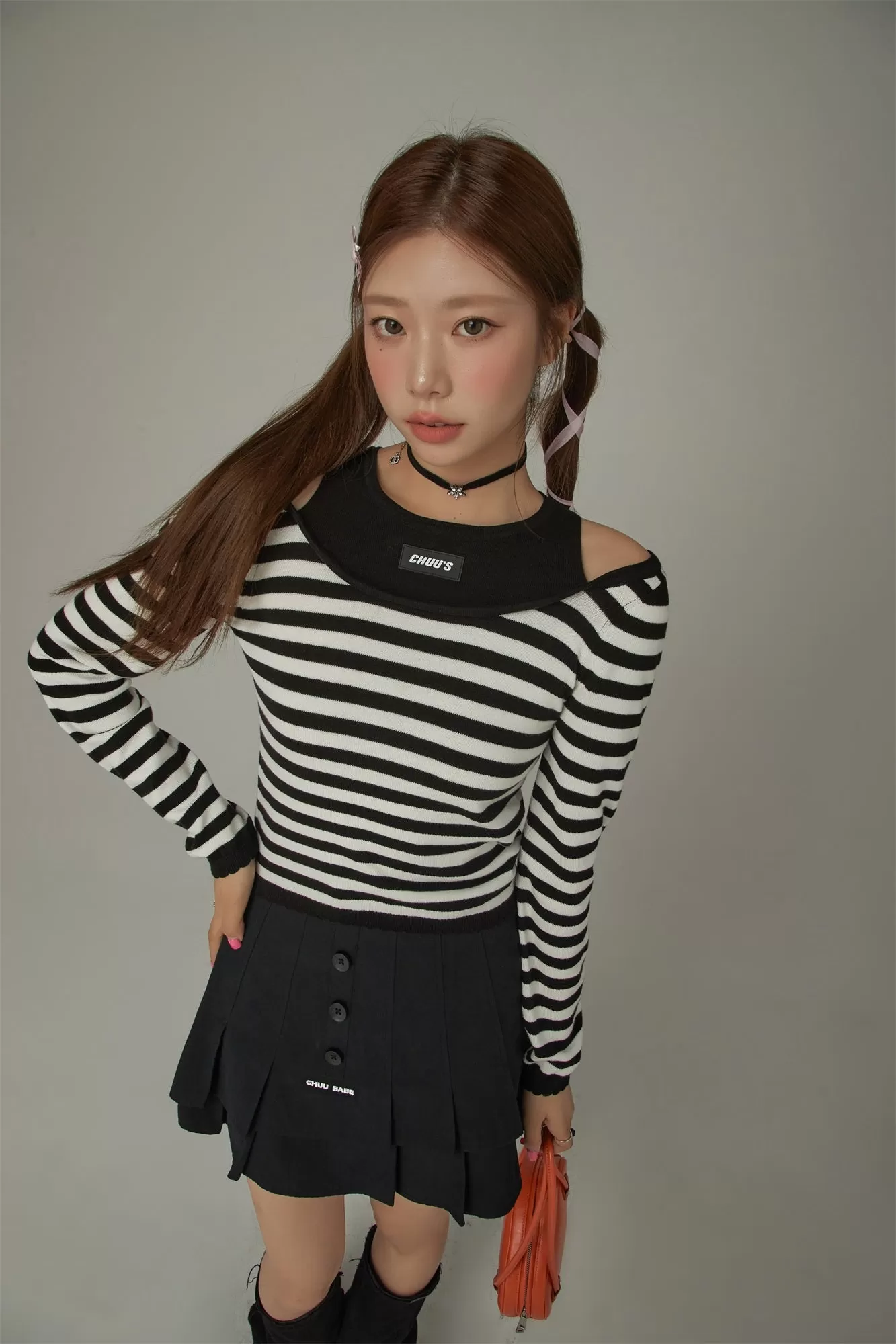 2-Layer Stripe Long Sleeves Top