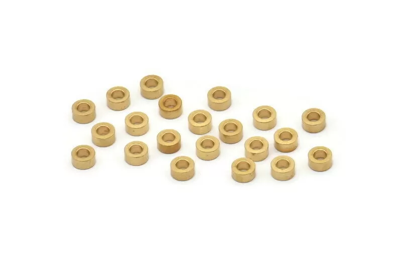 25 Pcs Raw Brass Industrial Findings, Spacer Beads (5x2.5mm) A0434