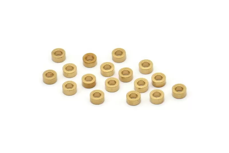 25 Pcs Raw Brass Industrial Findings, Spacer Beads (5x2.5mm) A0434