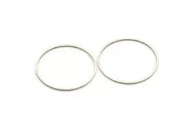 37mm Circle Connectors, 12 Antique Silver Plated Brass Circle Connectors (37x1x1mm) A4066