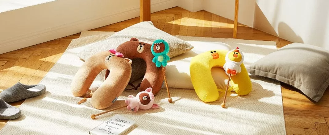 6p LINE Friends Jungle Brown Doll Massager Tools Chicken Sally Kids Toys