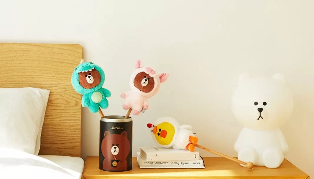 6p LINE Friends Jungle Brown Doll Massager Tools Chicken Sally Kids Toys