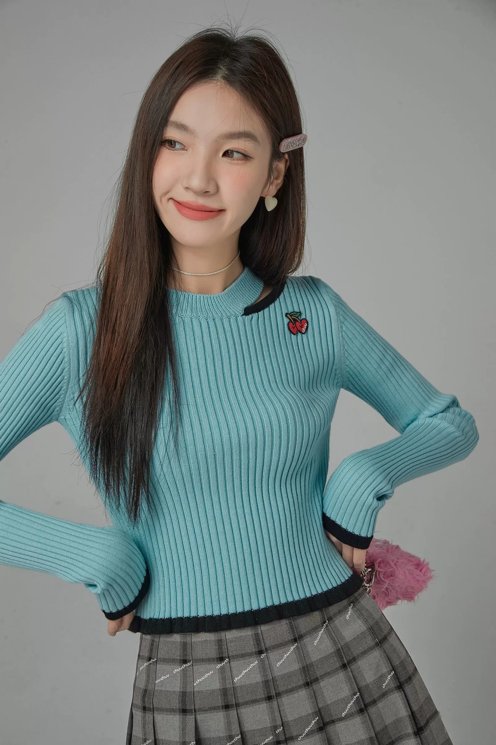 A Field Of Cherries Cropped Knit Top