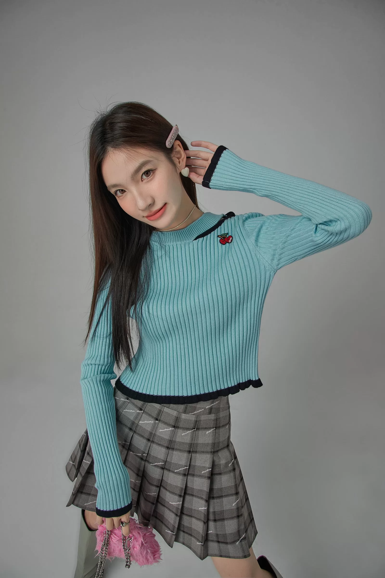 A Field Of Cherries Cropped Knit Top