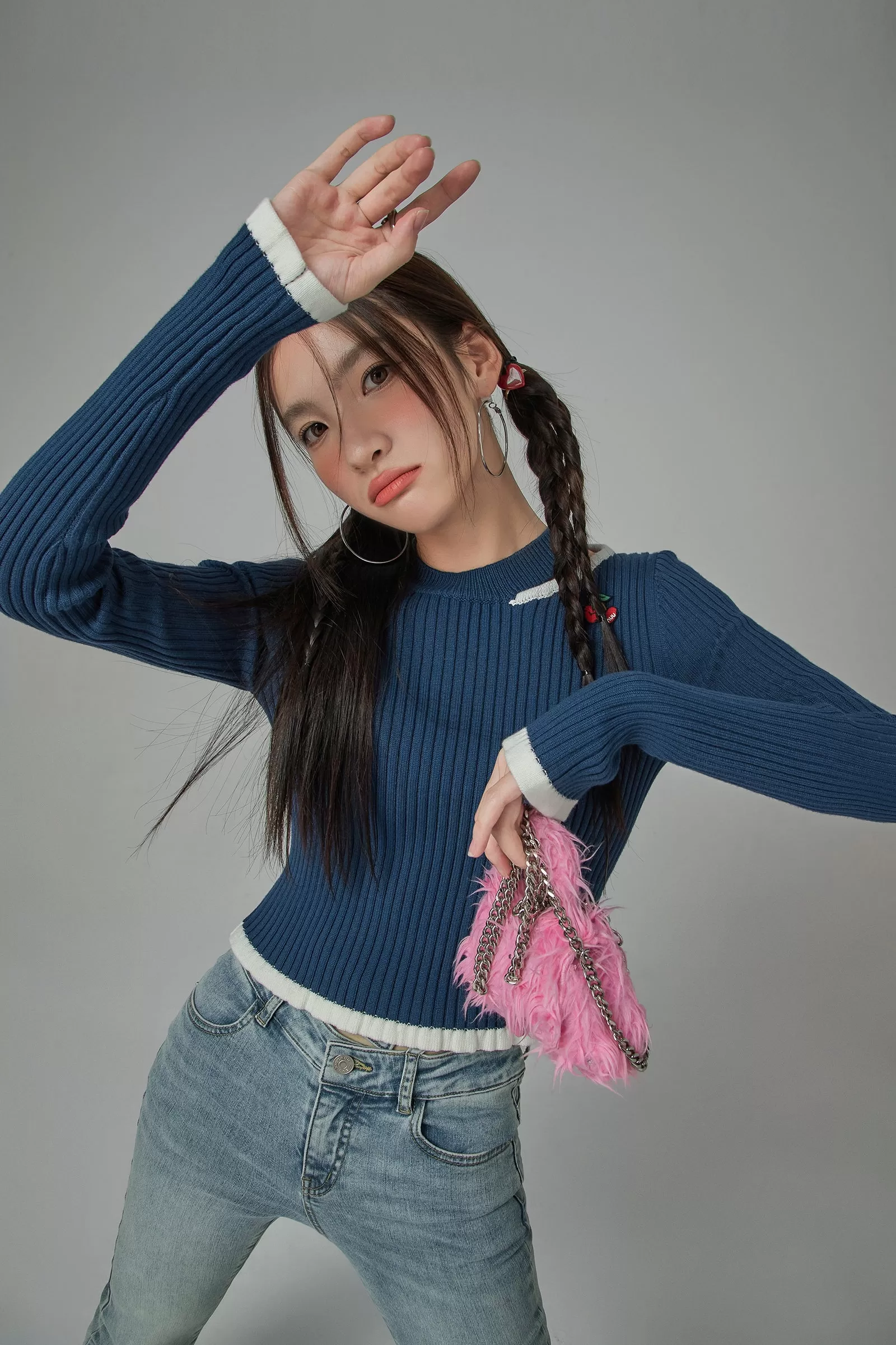 A Field Of Cherries Cropped Knit Top