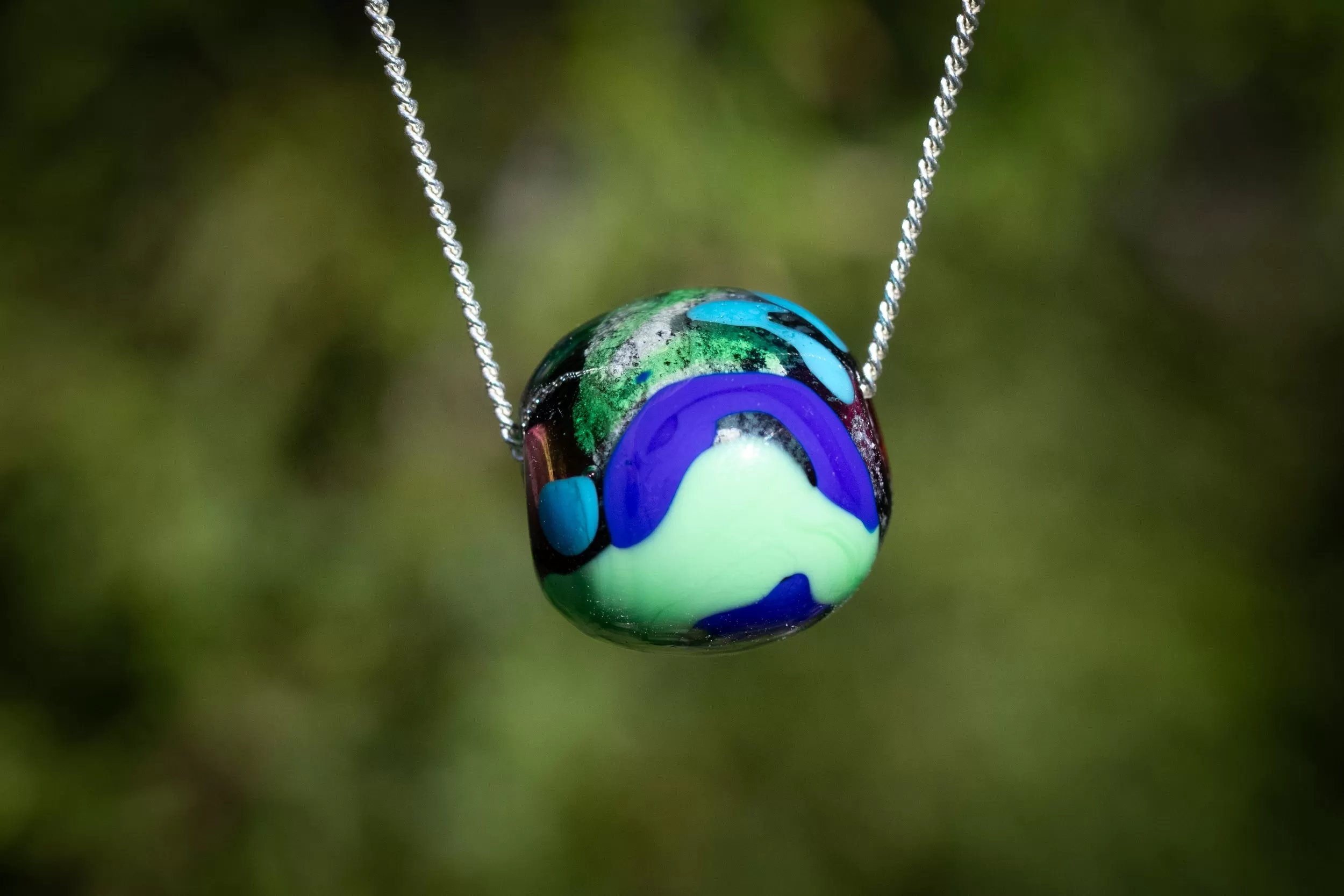 Abstract Bead Pendant with Infused Cremains