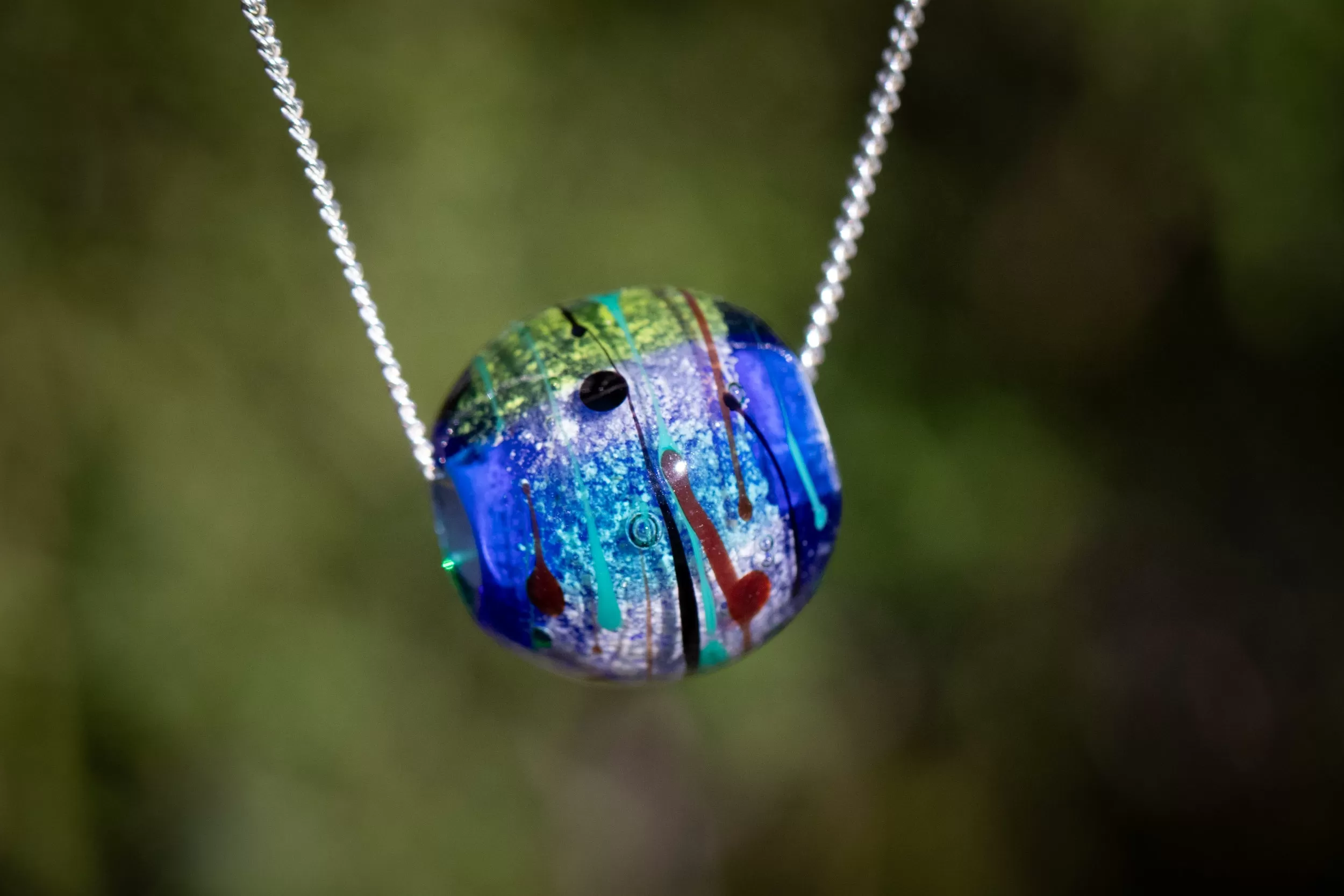 Abstract Bead Pendant with Infused Cremains