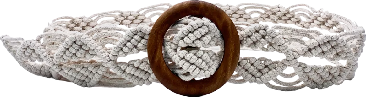 Accessorize Cream Macrame Belt One Size