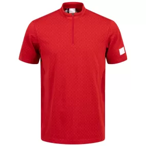 Adicross Mock Neck Quarter Zip Polo Better Scarlet - SS24