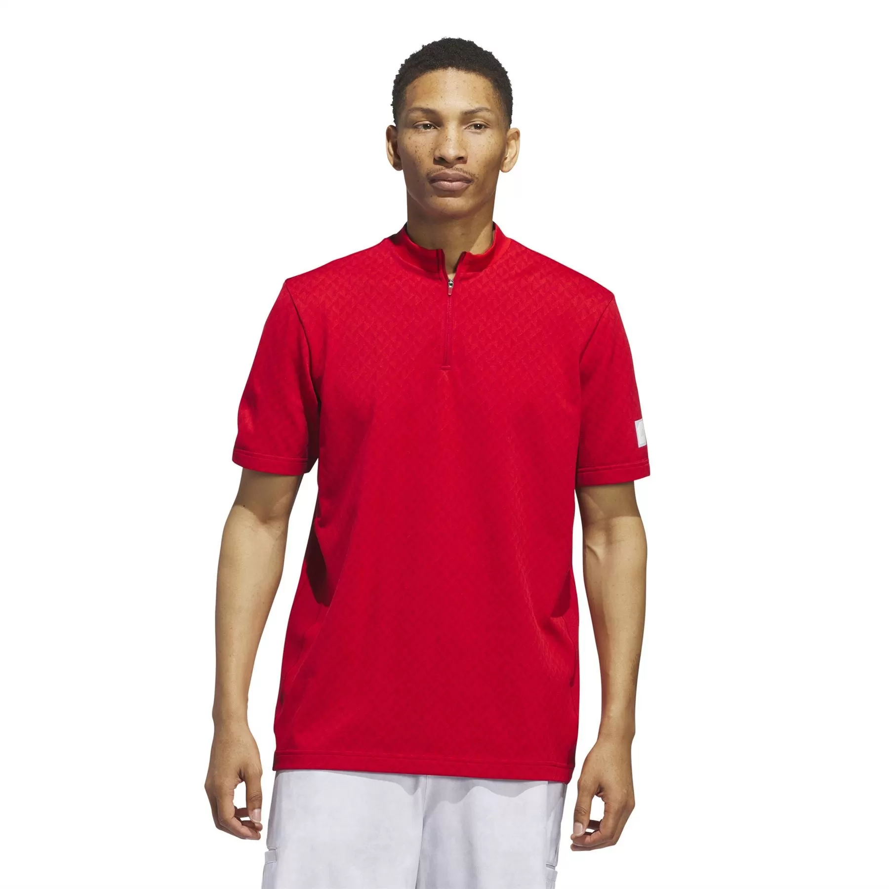 Adicross Mock Neck Quarter Zip Polo Better Scarlet - SS24