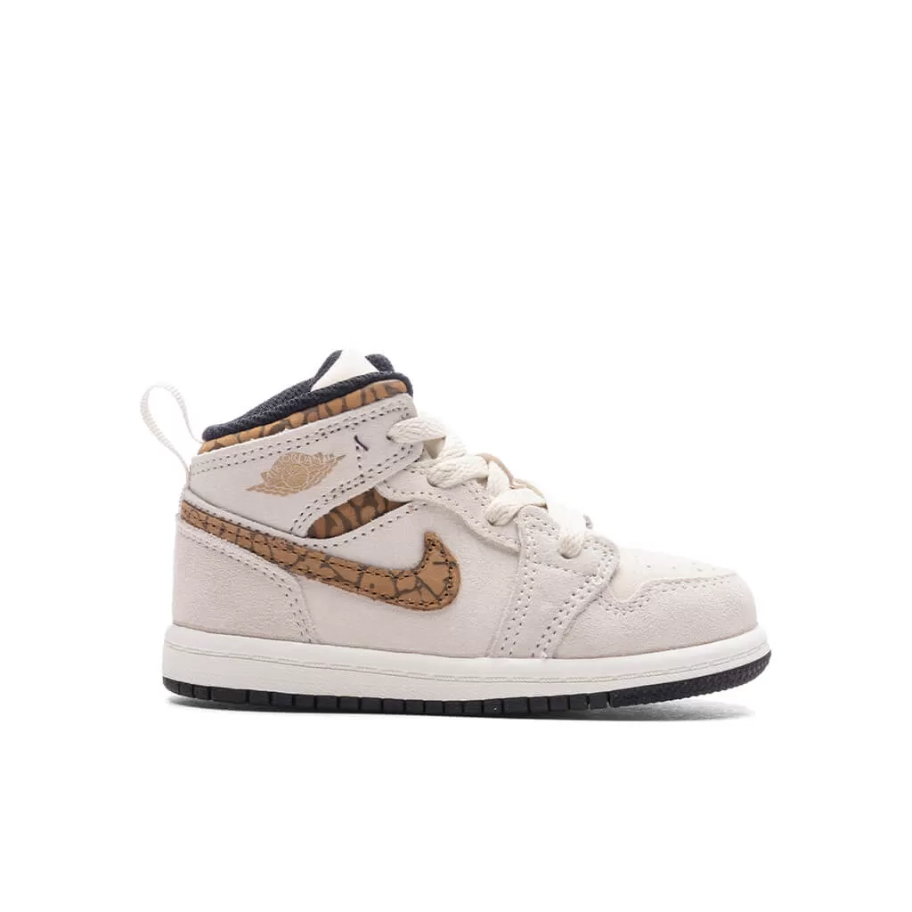 Air Jordan 1 Mid (TD) - Light Orewood Brown/Metallic Gold/White