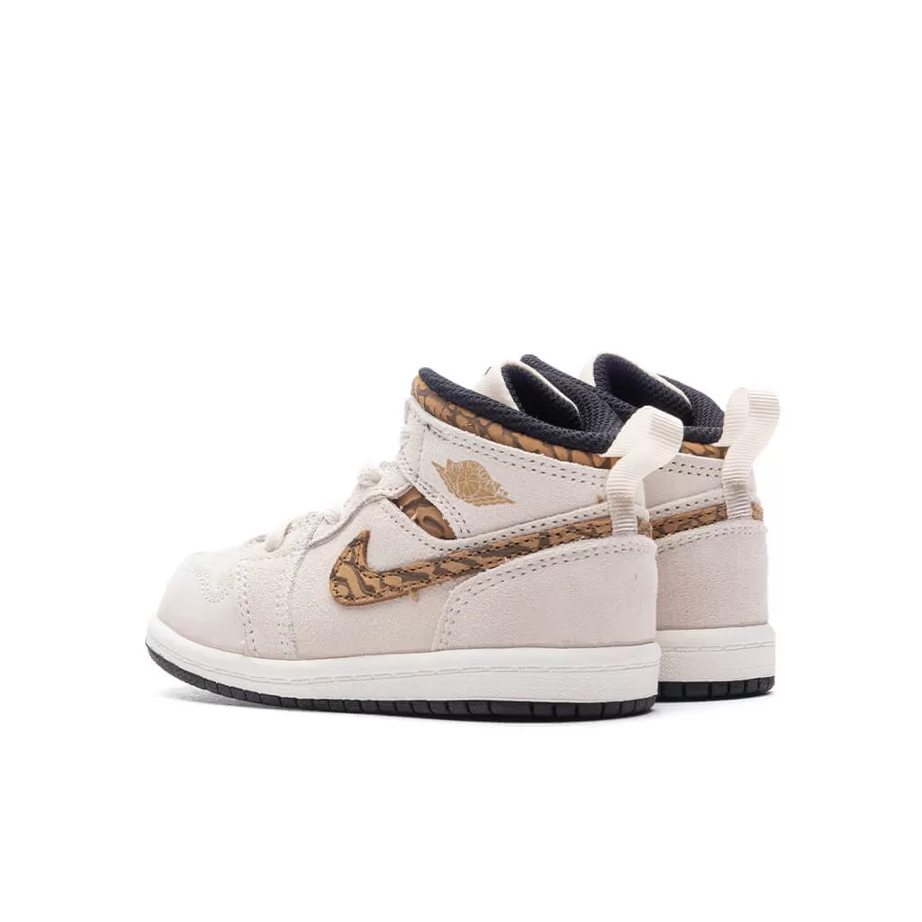 Air Jordan 1 Mid (TD) - Light Orewood Brown/Metallic Gold/White