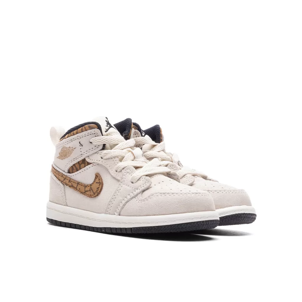 Air Jordan 1 Mid (TD) - Light Orewood Brown/Metallic Gold/White