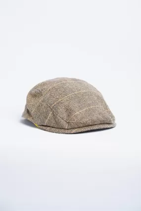 Albert Brown Tweed Check Flat Cap