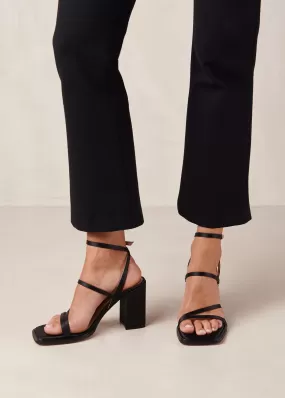 Alexa Silky Black Sandals