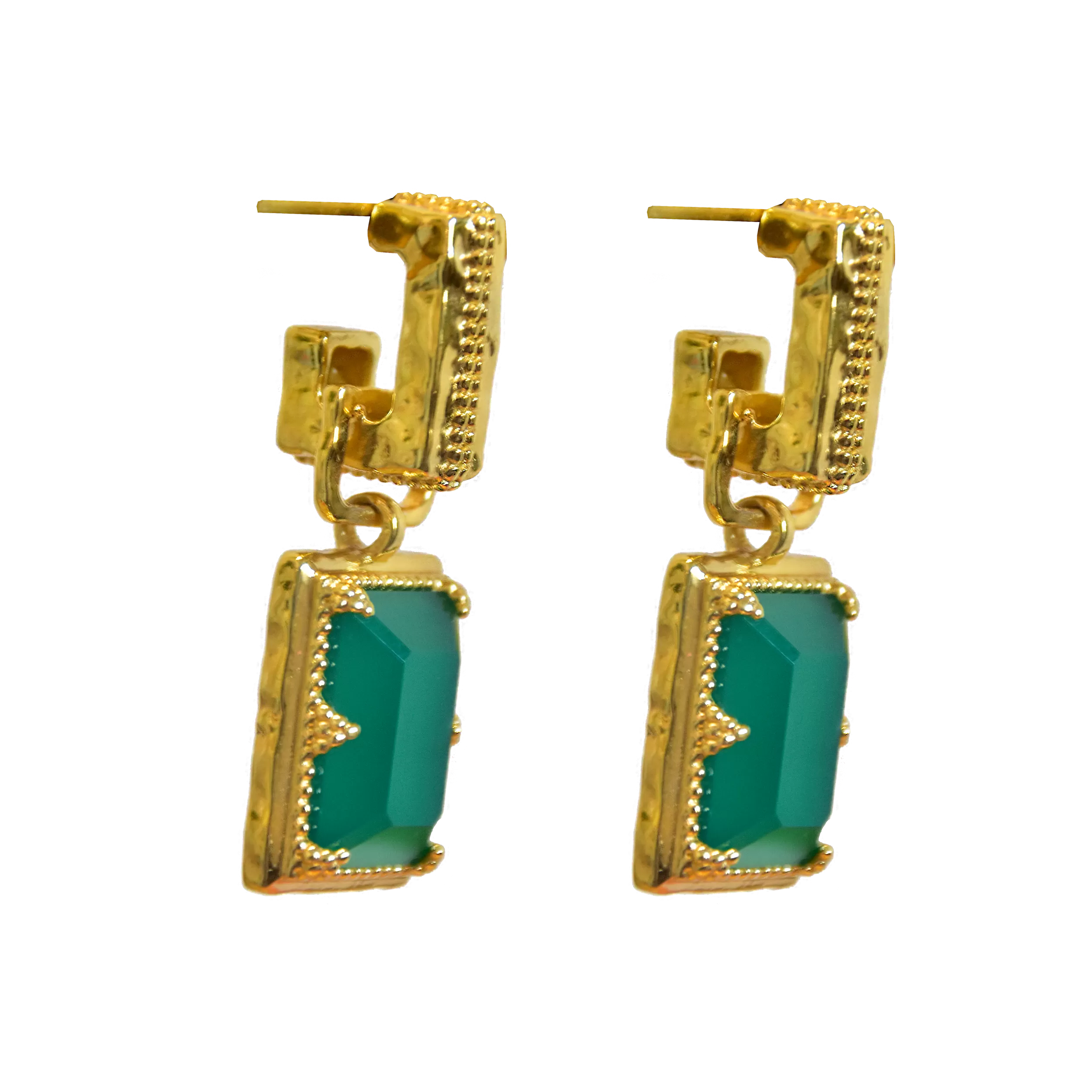 ALEXANDRA Earrings | Green Onyx