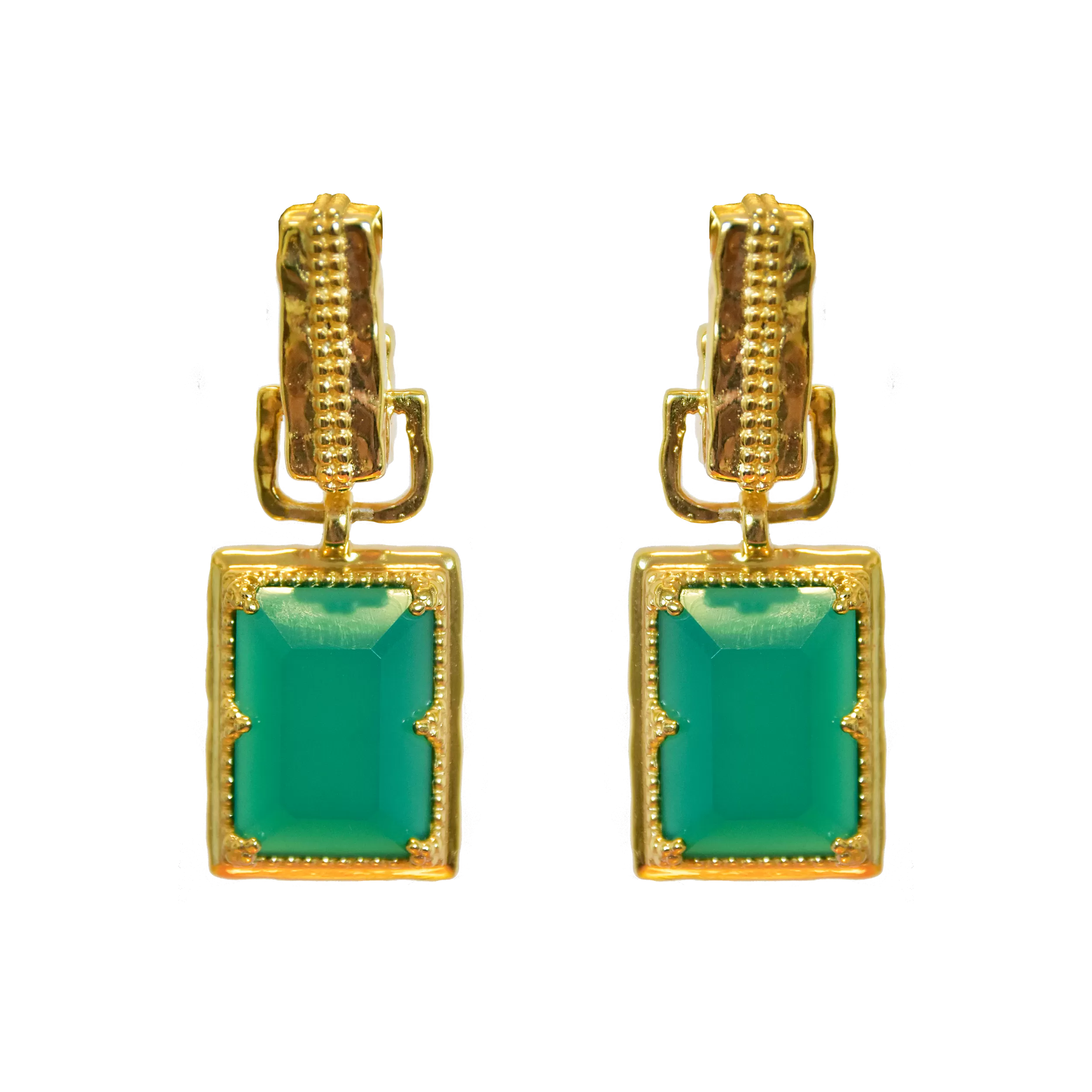 ALEXANDRA Earrings | Green Onyx