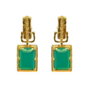 ALEXANDRA Earrings | Green Onyx