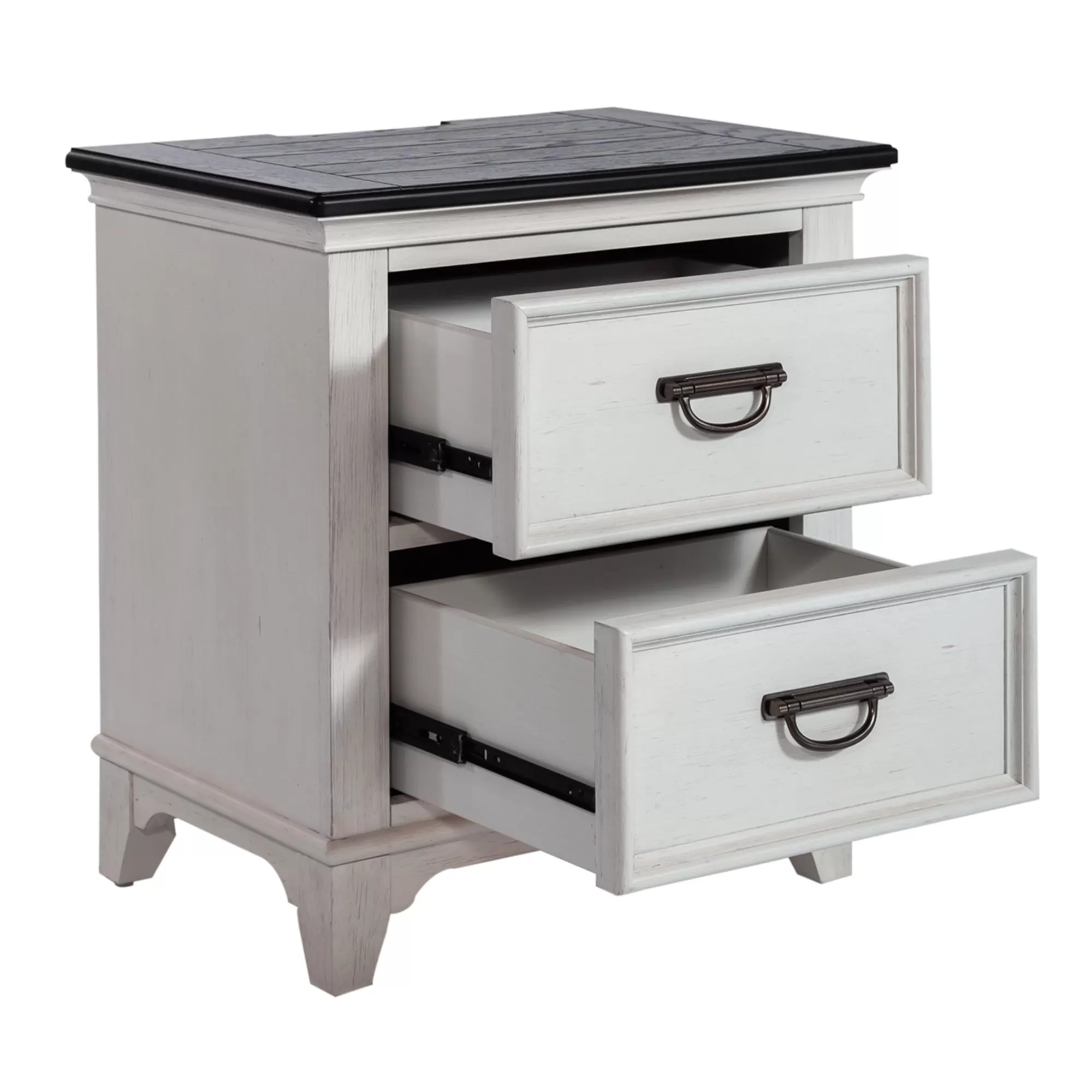 Allyson Park 417-BR60 2 Drawer Night Stand w/ Charging Station