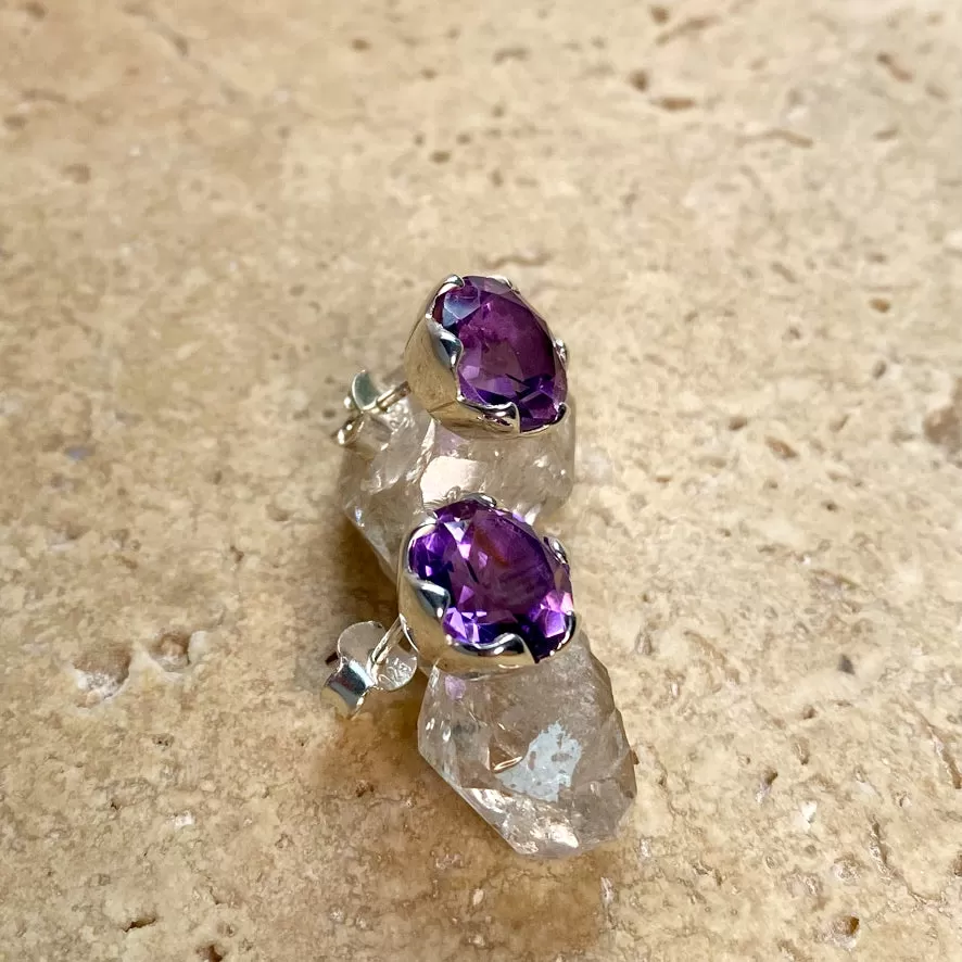 Amethyst Earrings - Sophia Studs