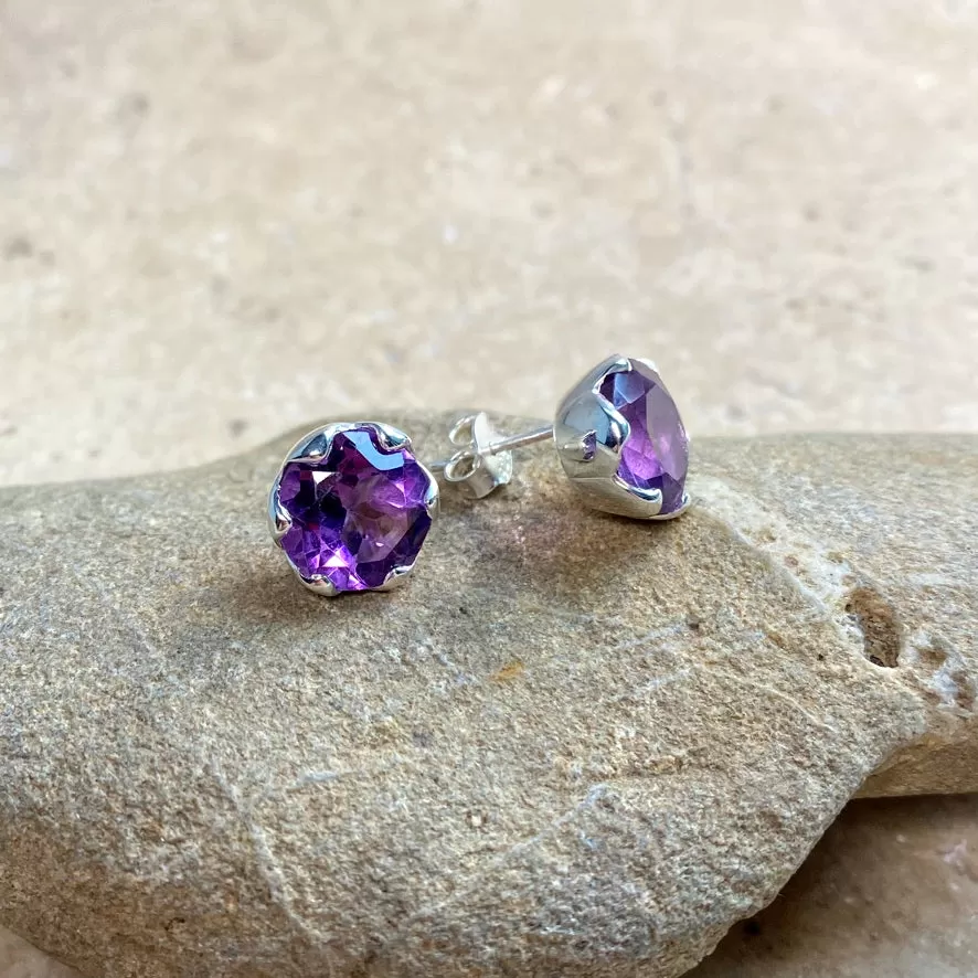 Amethyst Earrings - Sophia Studs