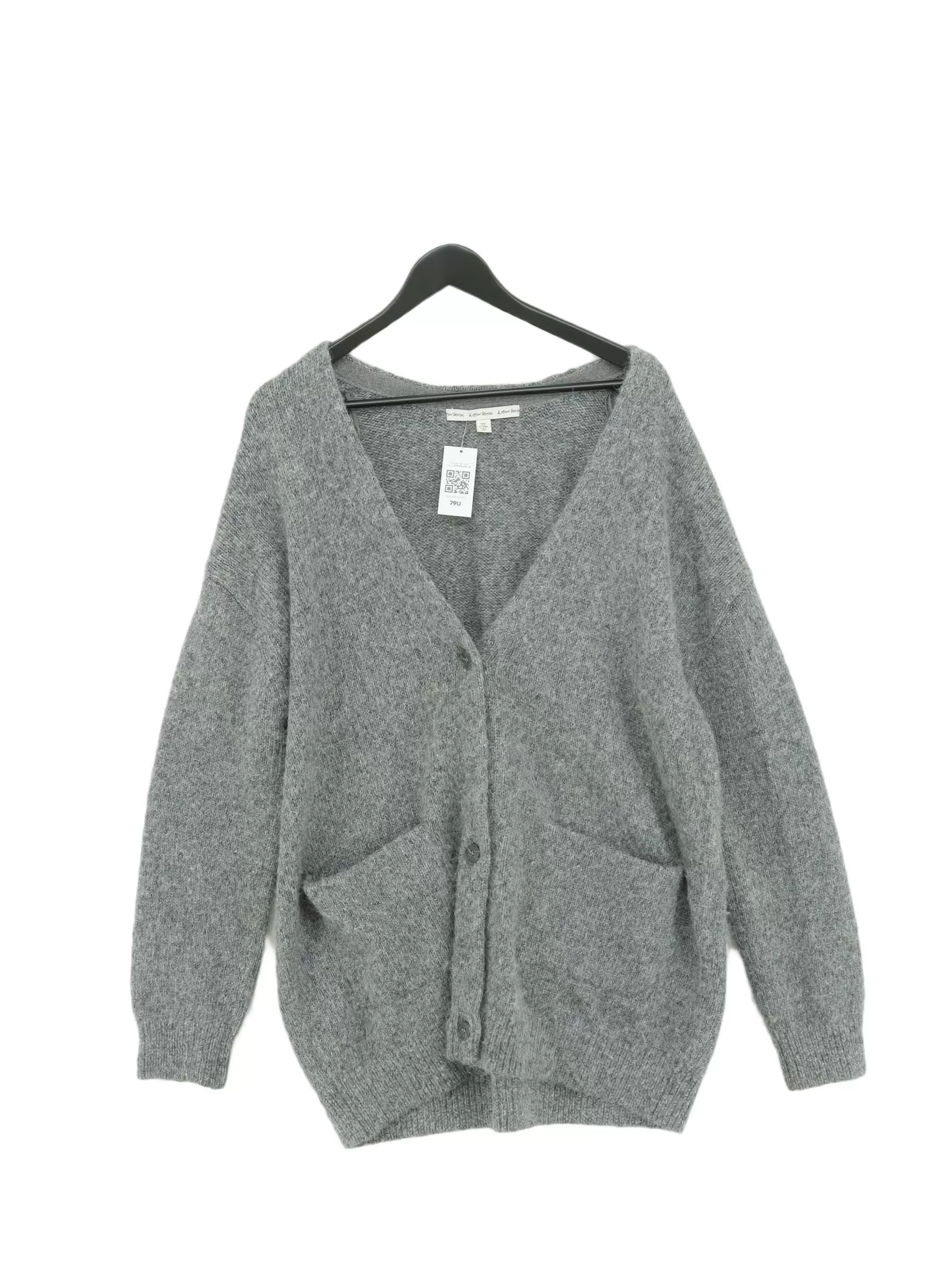 & Other Stories Women's Cardigan M Grey Wool with Other, Polyester