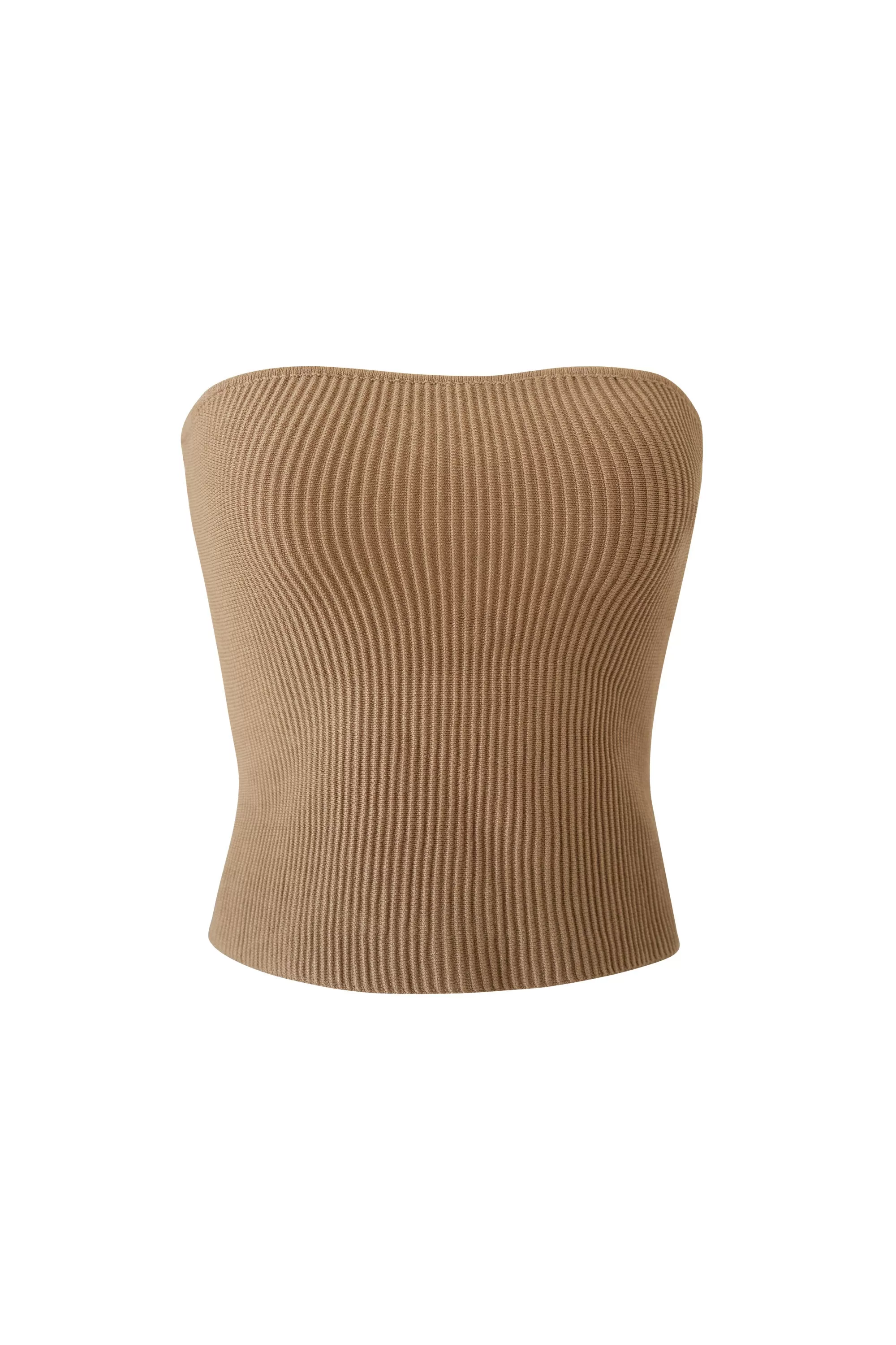 Amy Khaki Side Slit Tube Top