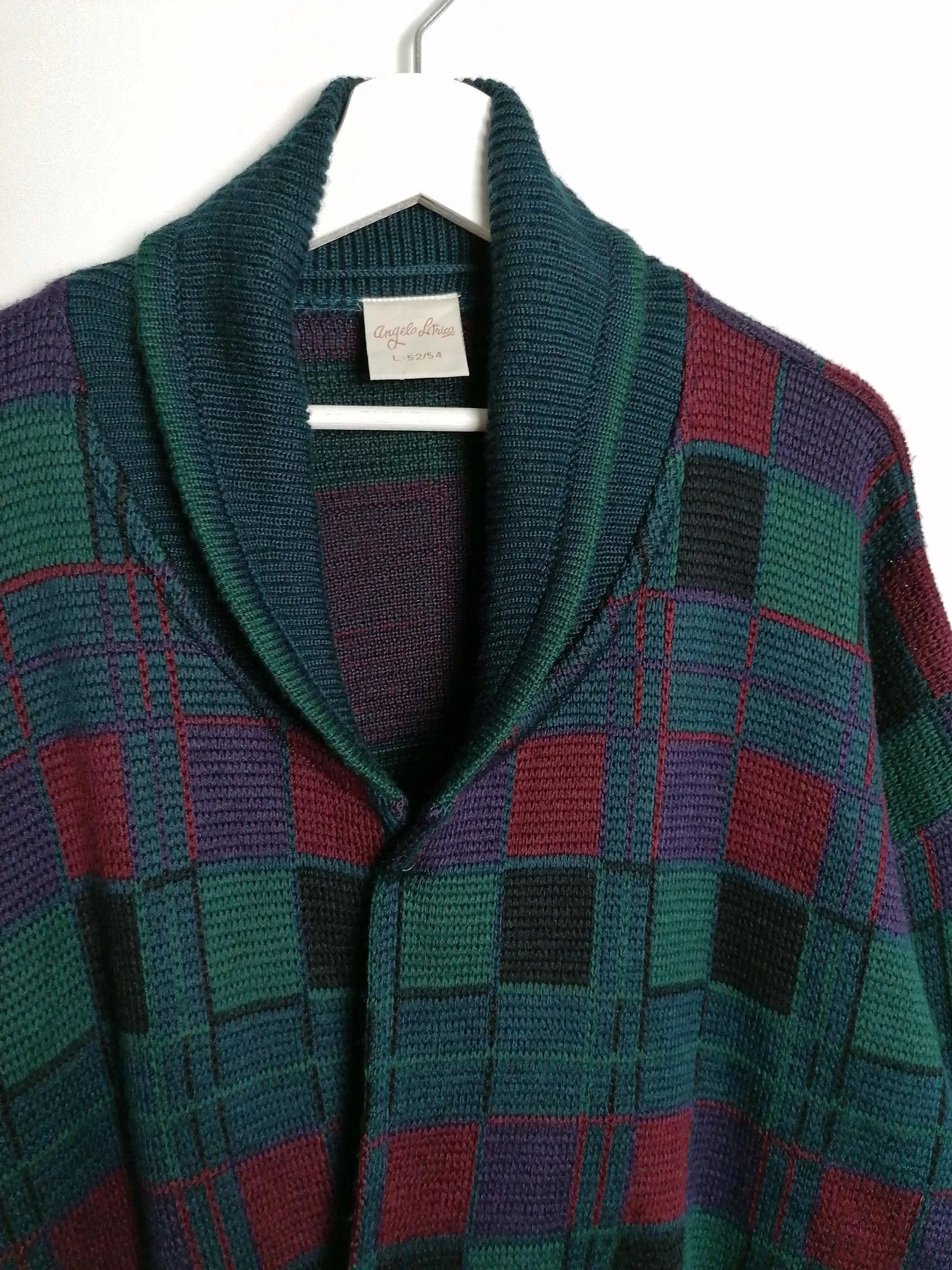 ANGELO LITRICO Retro Pattern Unisex Grandpa Cardigan - size L-XL / 52-54