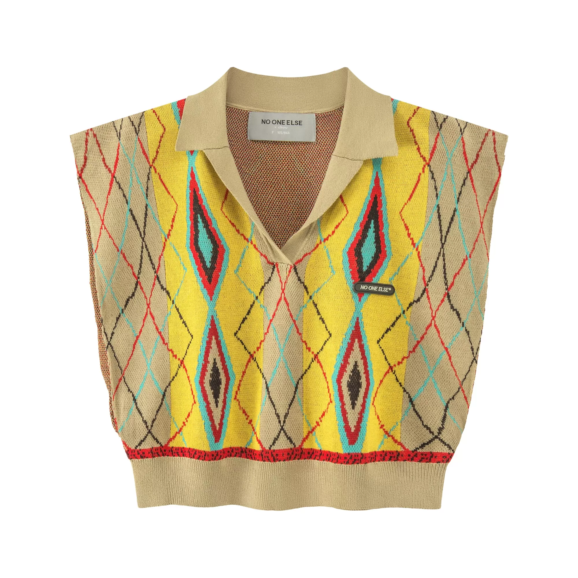 Argyle Crop Knit Top