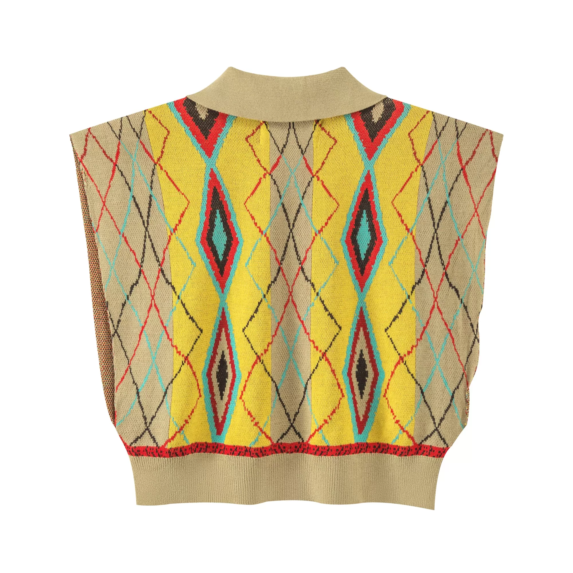 Argyle Crop Knit Top