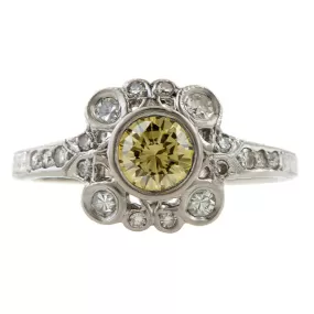 Art Deco Engagement Ring, RBC 0.50ct.