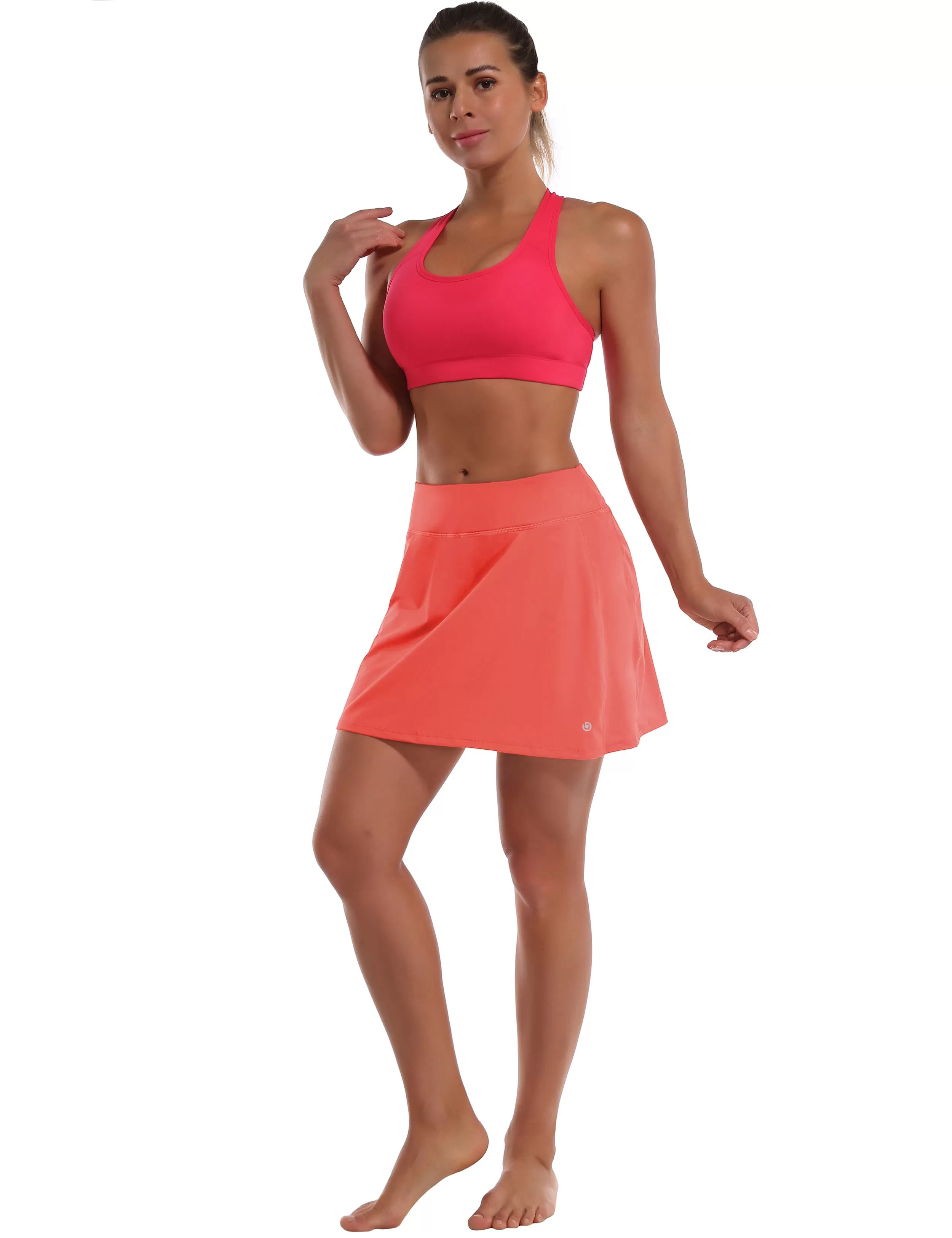 Athletic Tennis Golf Skort with Pocket Shorts coral