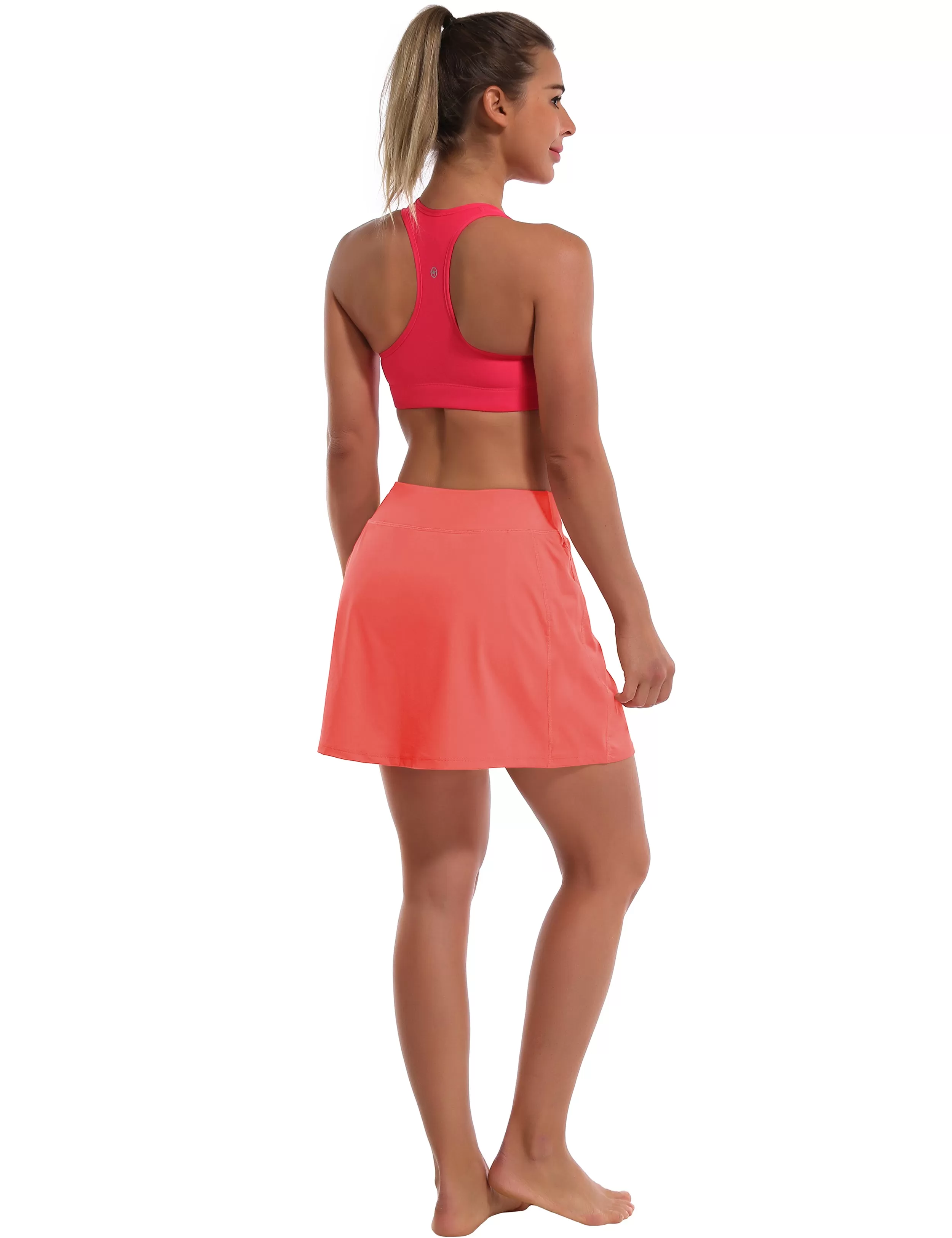 Athletic Tennis Golf Skort with Pocket Shorts coral