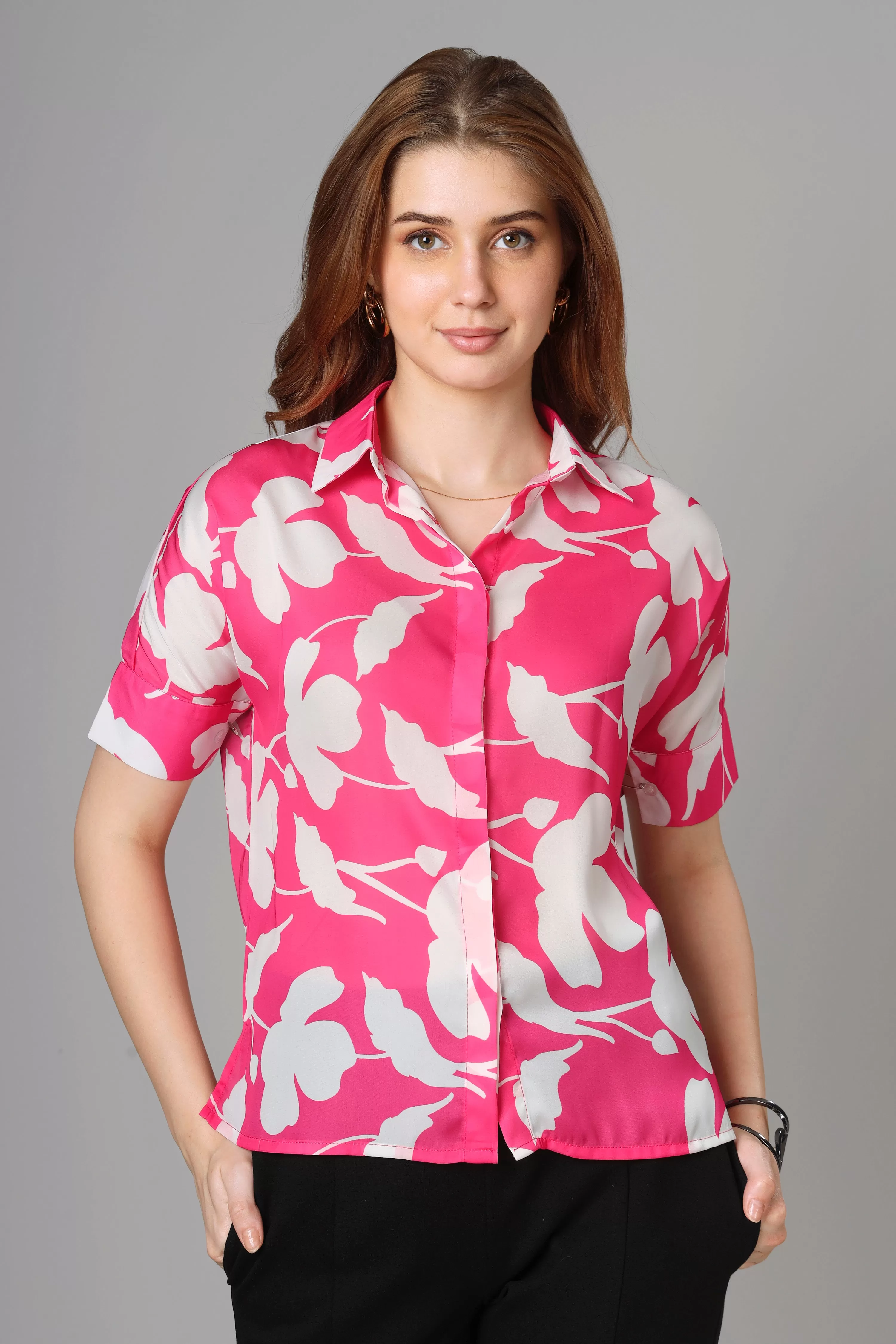 Attractive Pink Floral Top For Women