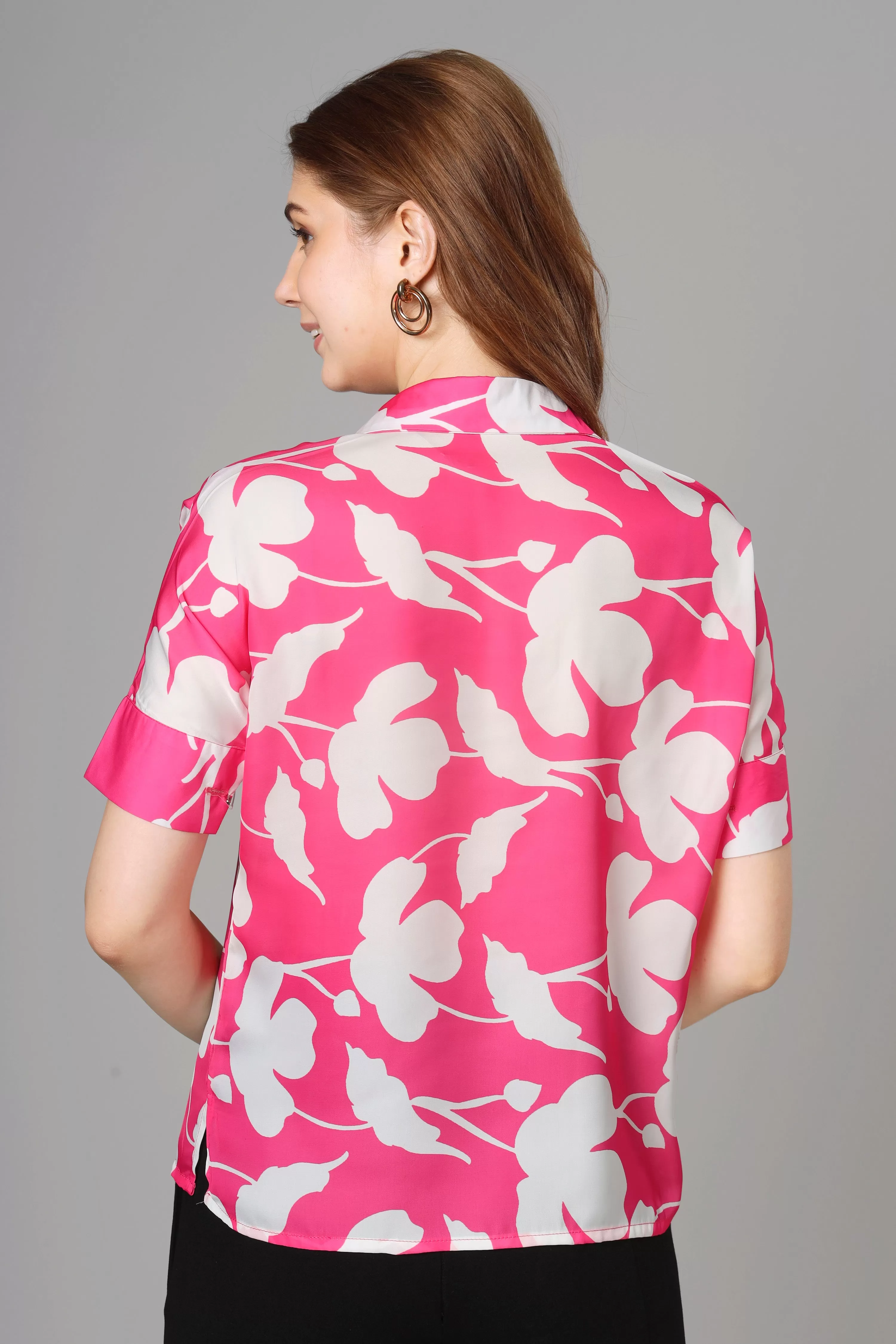 Attractive Pink Floral Top For Women