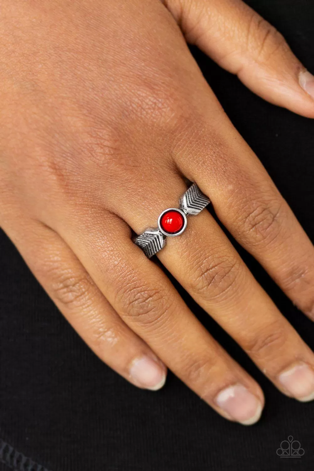 Awesomely Arrow Dynamic Red Ring - Paparazzi Accessories