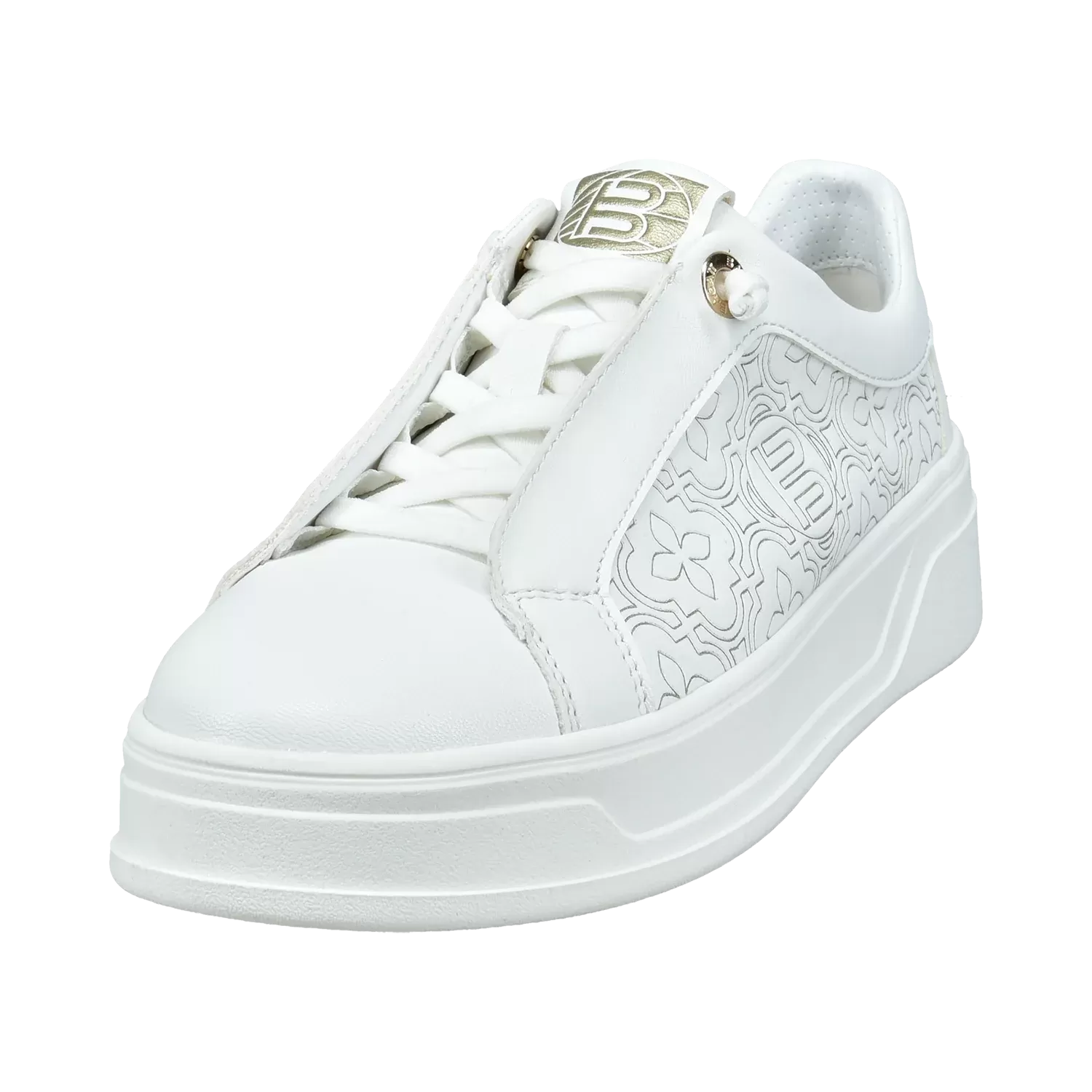 BAGATT White/Gold Platform Trainer