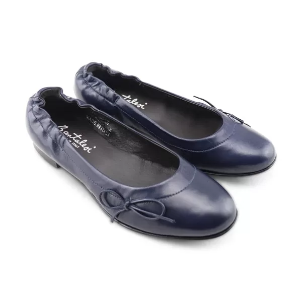 Ballerine in pelle blu