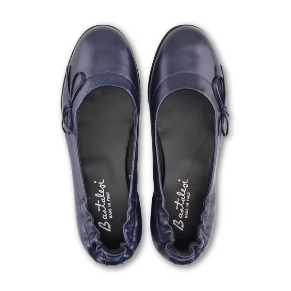 Ballerine in pelle blu