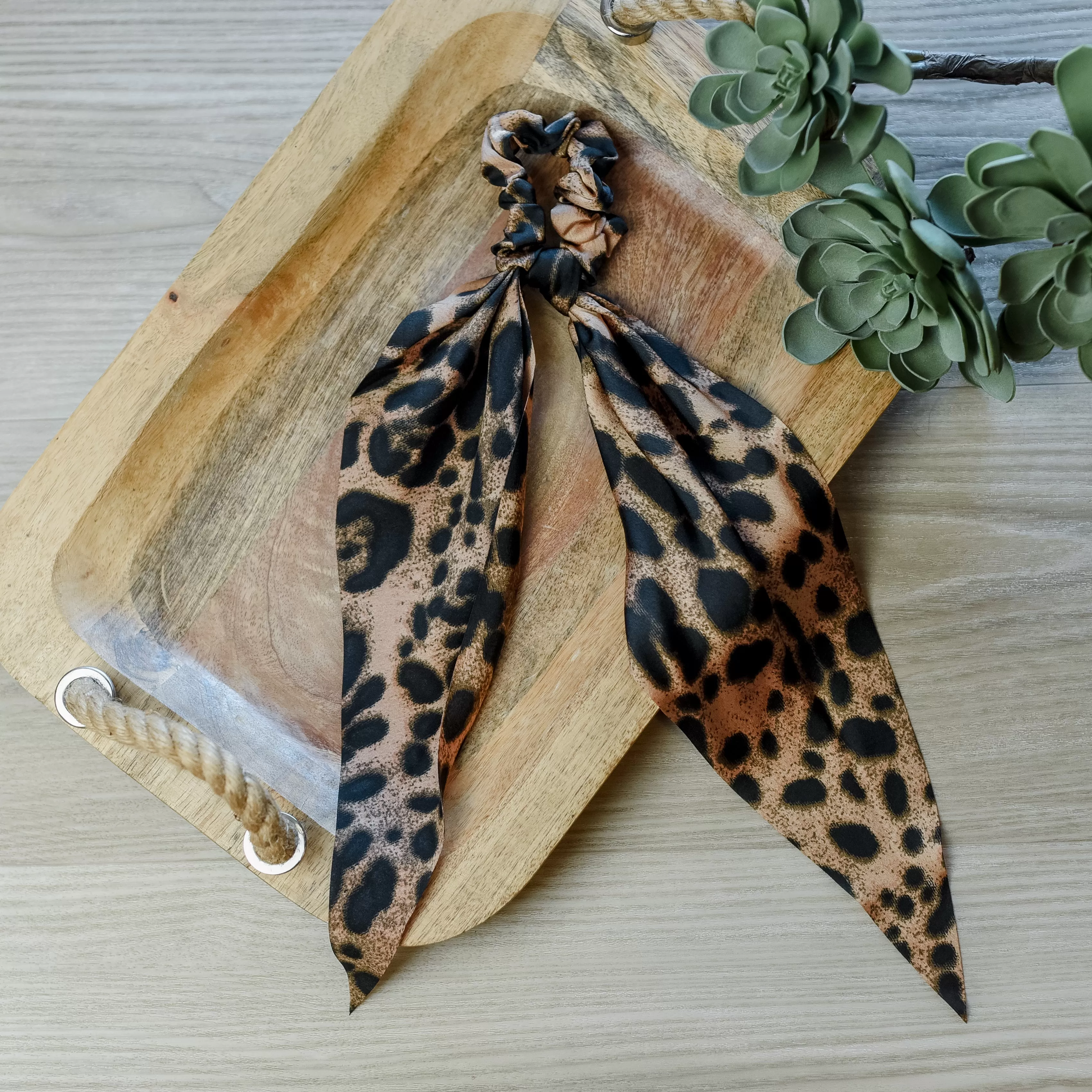 Beige Leopard Hair Scarf