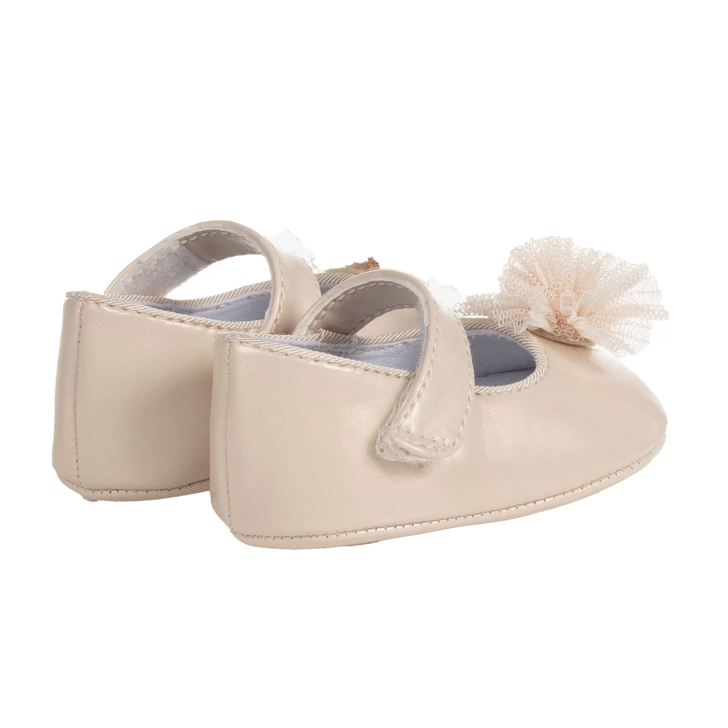 Beige Pom Mary Janes