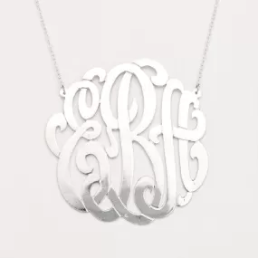 Better Jewelry 925 Sterling Silver Custom Three Letter Initial Monogram Pendant (Made in USA)