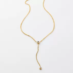 Bezel Lariat Necklace