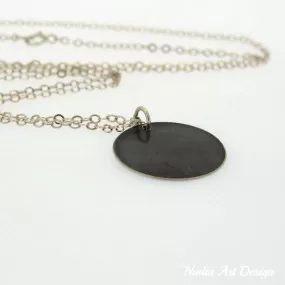 Black Disc Pendant Necklace