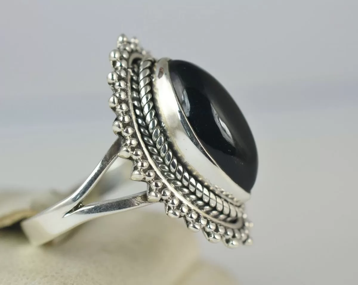 Black Onyx Ring, 925 Sterling Silver, Handmade Ring,lack Ring, Black Onyx Jewelry